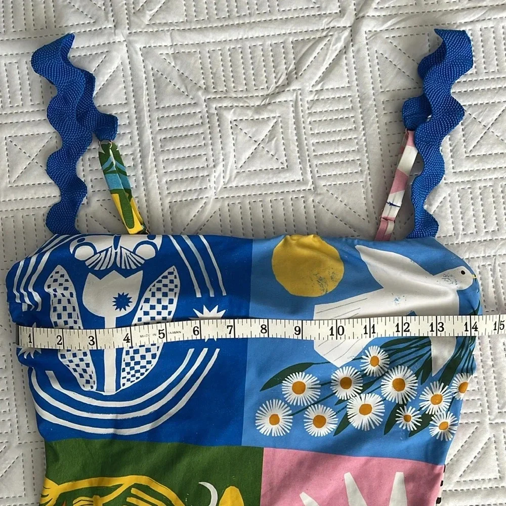 Anthropologie Anisa Makhoul Patchwork One-Piece Swimsuit Size Large - Picture 5 of 9
